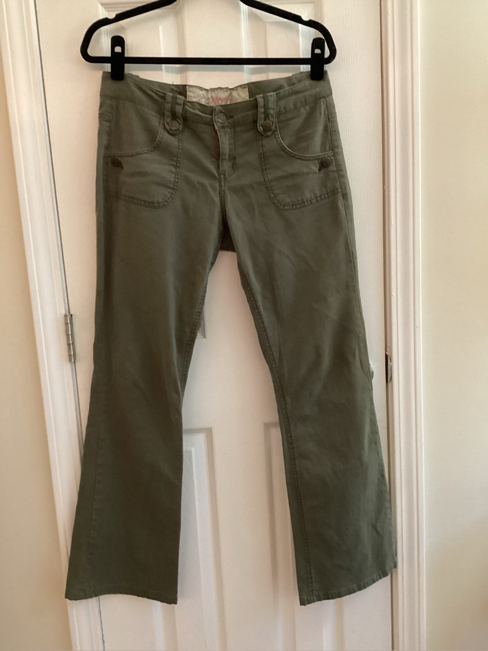 NORI Y2k Low Rise Bootcut Flare Pants Army Green Size 7